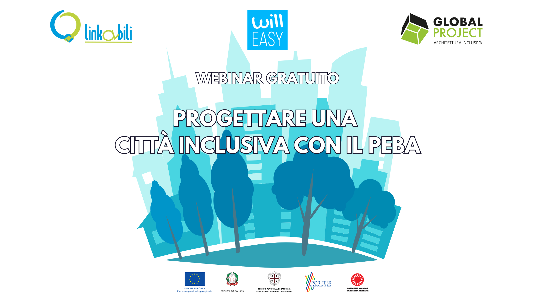 Locandina "progettare una città inclusiva con i PEBA"