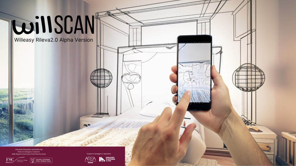 Accessibilità: App Willeasy Rileva 2.0 Alpha Version. Mano di persona che usa la app.