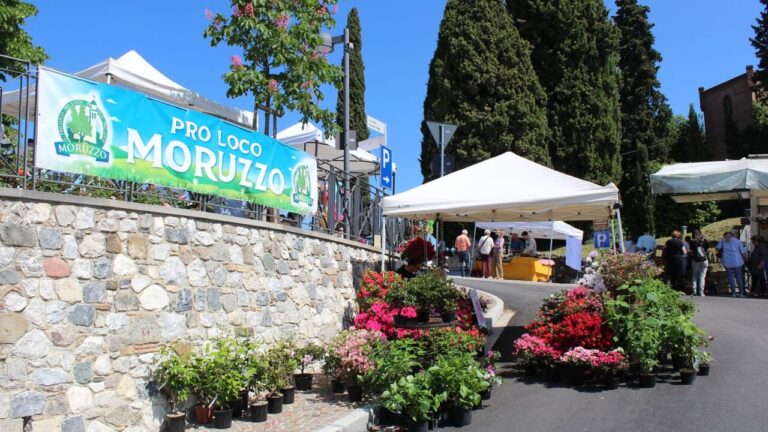 L'immagine raffigura una vivace Festa di Primavera nel comune di Moruzzo, organizzata dalla Pro Loco locale.